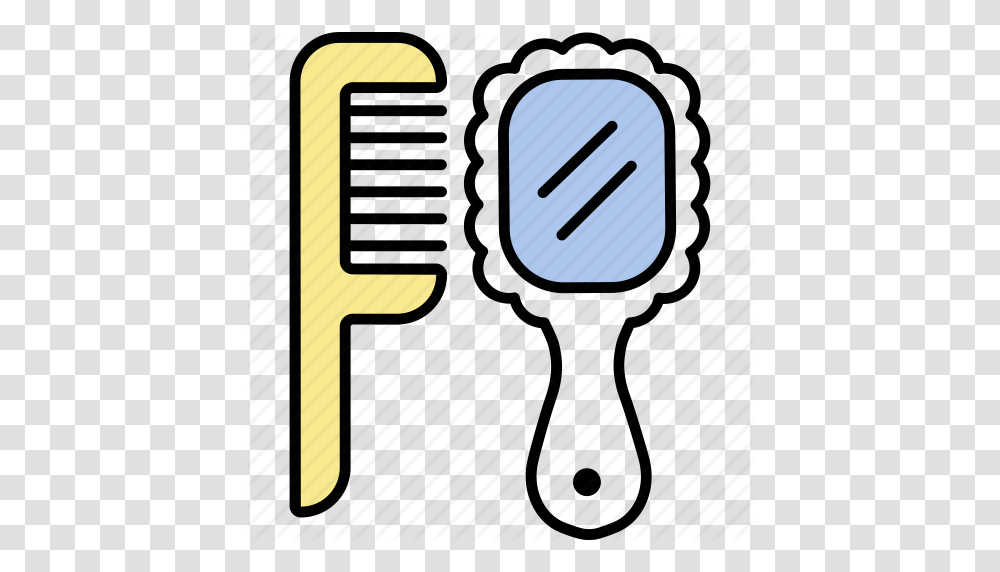 Comb Hair Salon Haircut Hand Mirror Icon, Outdoors, Label, Nature Transparent Png