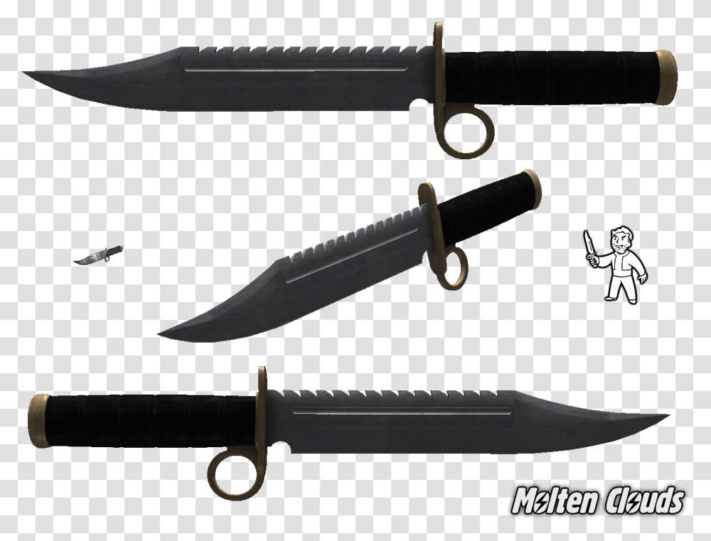 Combat Knife From Fallout, Weapon, Weaponry, Blade, Dagger Transparent Png