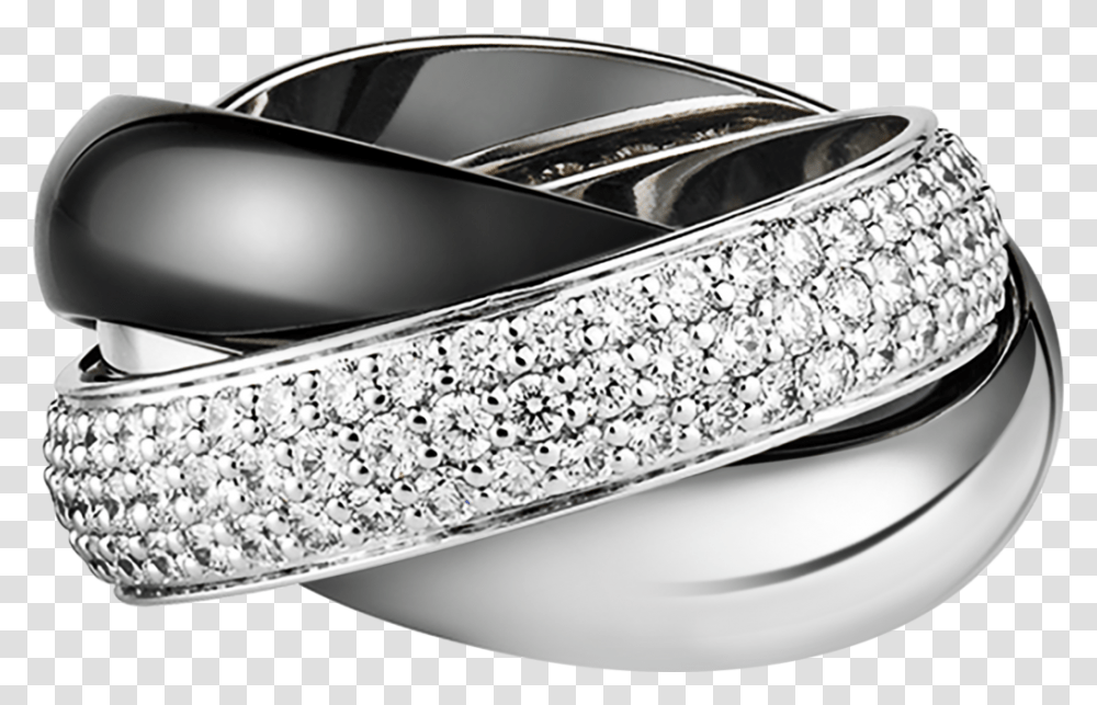 Combinatie Van Technisch Keramiek En Edelmetalen Cartier Trinity Ring Diamonds, Accessories, Accessory, Belt, Jewelry Transparent Png