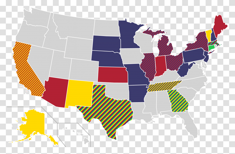 Combined Home States Of Democratic Party Libertarian Last Ship Us Map, Diagram, Plot, Atlas, Nature Transparent Png