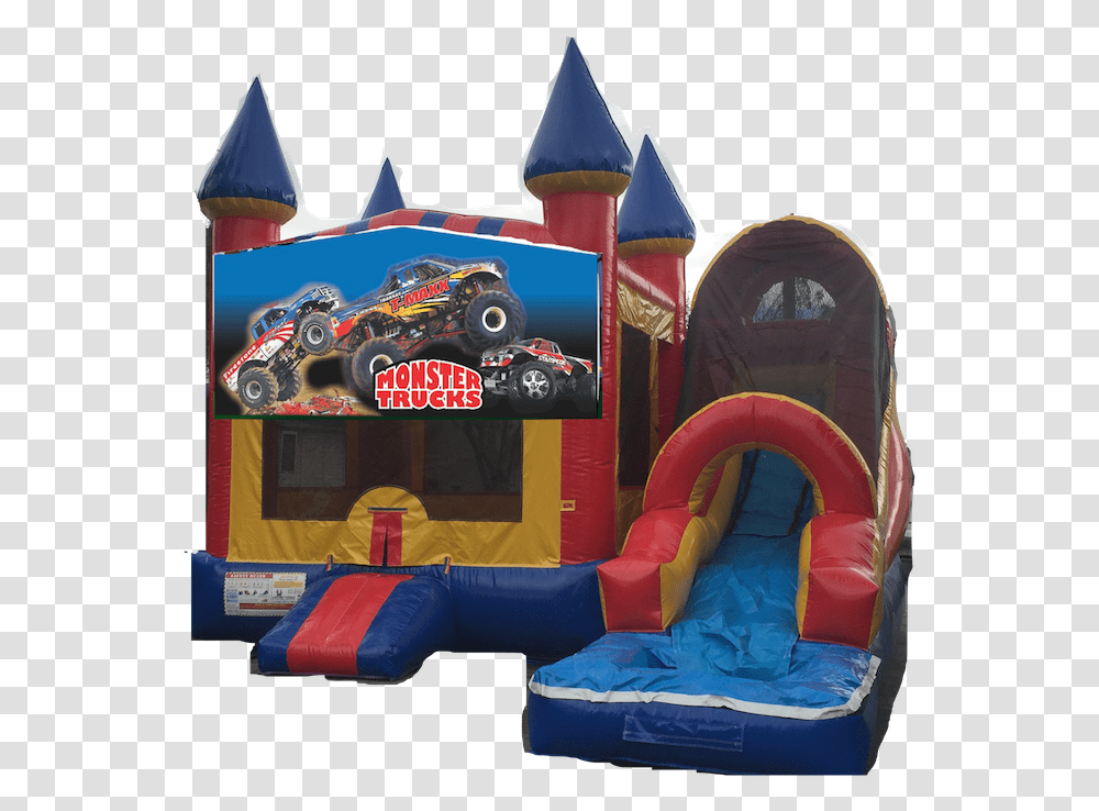 Combo Castle Super Big Front Monster Trucks Inflatable, Tent, Play Area, Playground Transparent Png