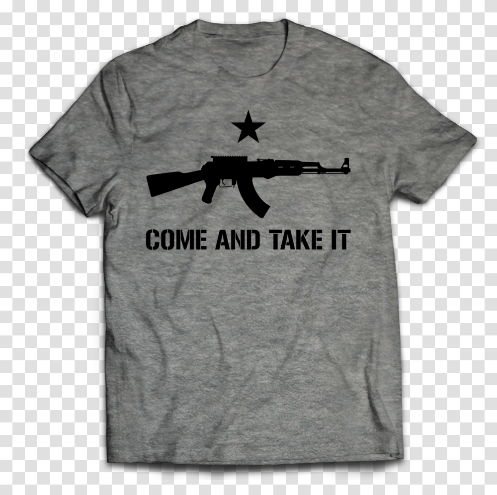 Come And Take It T Shirt Cardio T Shirt, Apparel, T-Shirt, Gun Transparent Png