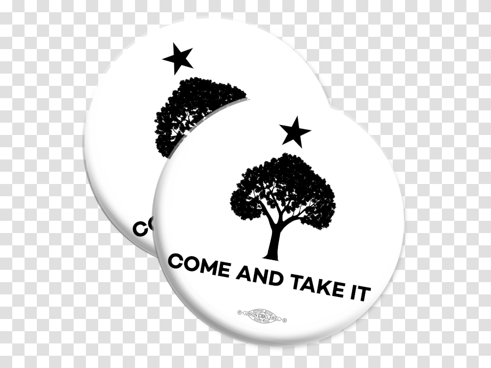 Come And Take It Tree Graphic 225 In Mylar Buttons Coming Soon Events, Plant, Symbol, Logo, Trademark Transparent Png