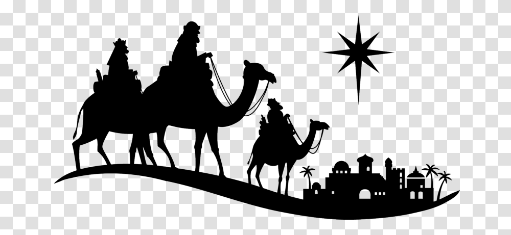 Come To Bethlehem Star Of Bethlehem Black And White, Horse, Mammal, Animal, Camel Transparent Png