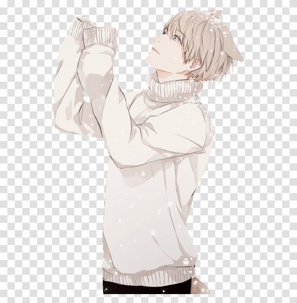 Comfy Anime Boy Anime Wolfboy Anime Wolf Boy, Person, Human, Angel Transparent Png