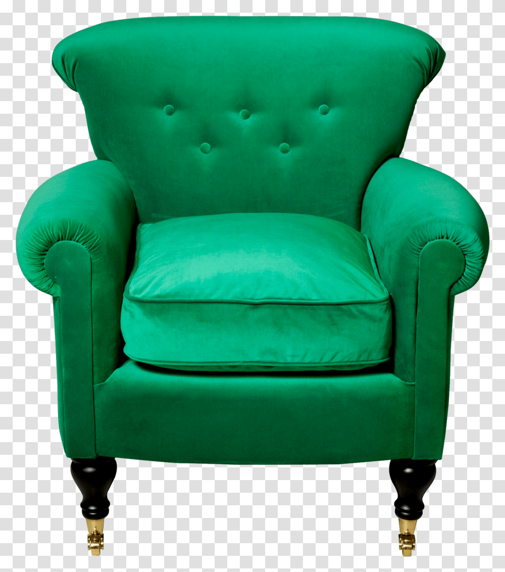 Comfy Green Armchair Armchair Clipart, Furniture Transparent Png
