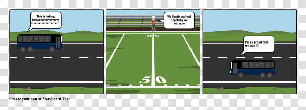 Comic About Leadership Sports, Field, Building, Bus, Vehicle Transparent Png
