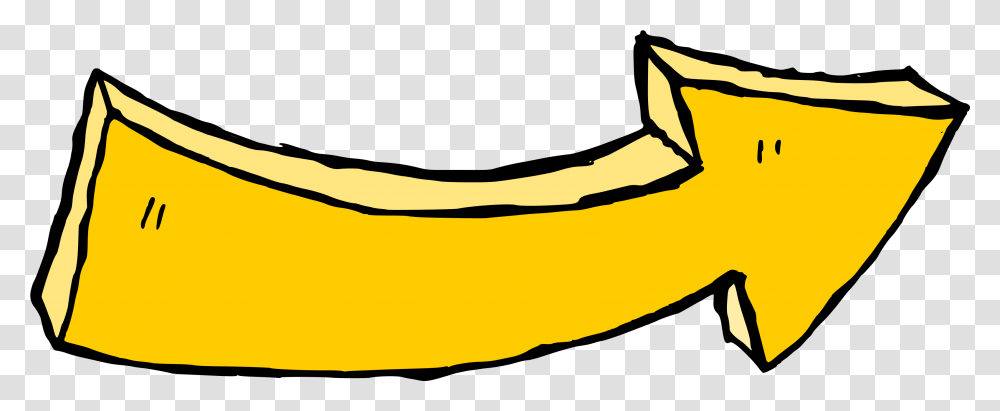 Comic Arrow Onlygfxcom Yellow Arrow, Plant, Banana, Fruit, Food Transparent Png