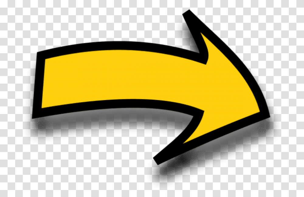 Comic Arrow Pointing Right Background Yellow Arrow, Mouse, Animal, Logo Transparent Png