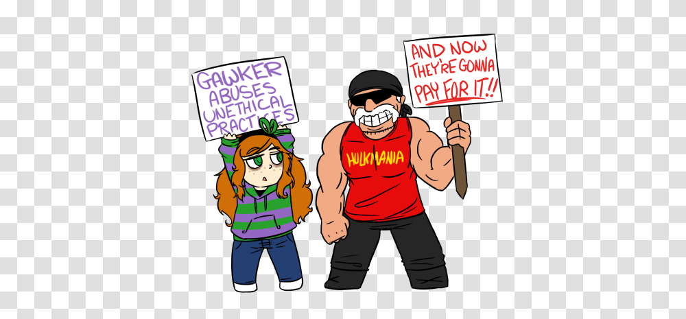 Comic Based On The Recent News That Hulk Hogan May Destroy Gawker, Person, Protest, Parade, Crowd Transparent Png