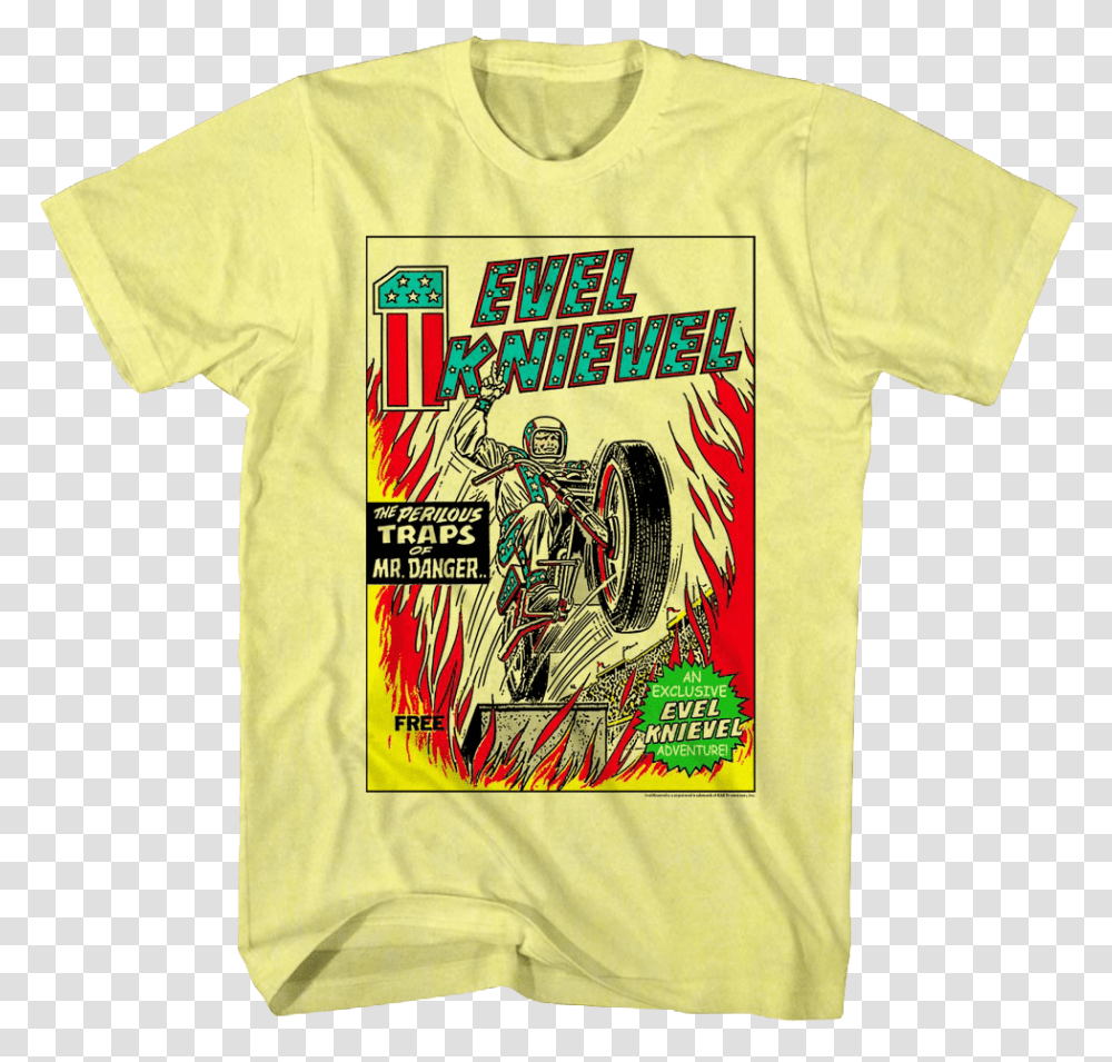 Comic Book Cover Evel Knievel T Shirt Space Invaders T Shirts, Clothing, Apparel, T-Shirt Transparent Png
