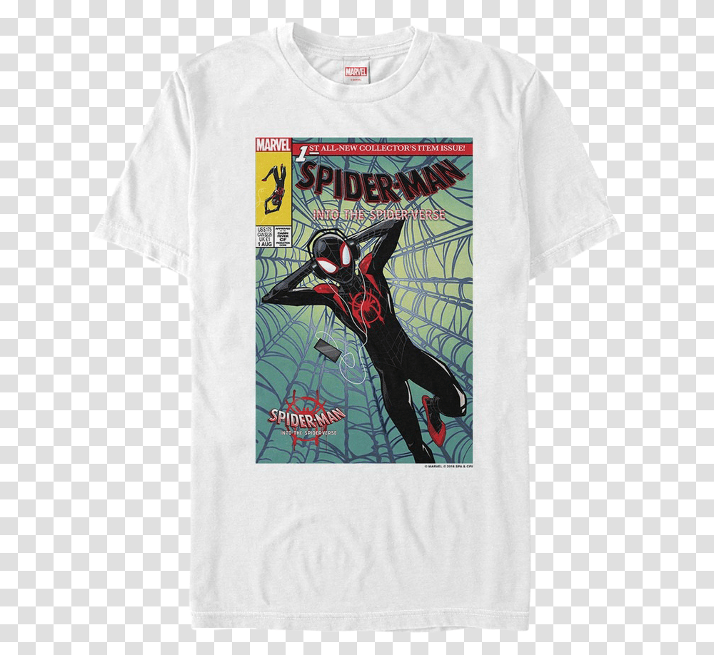 Comic Book Cover Spider Man Into The Spider Verse T Spider Man Into The Spider Verse T Shirt, Apparel, T-Shirt, Bird Transparent Png