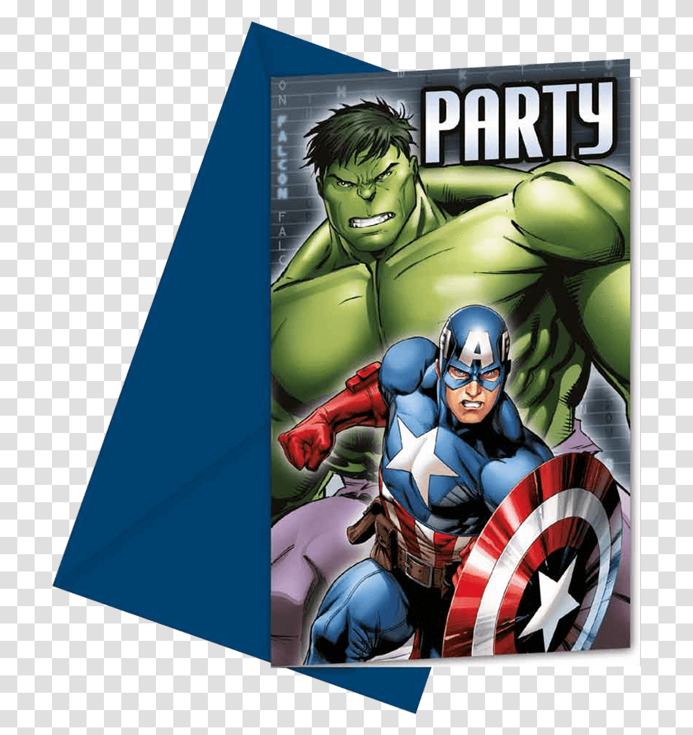 Comic Book Invitation Card Avengers, Batman, Person, Human, Helmet Transparent Png
