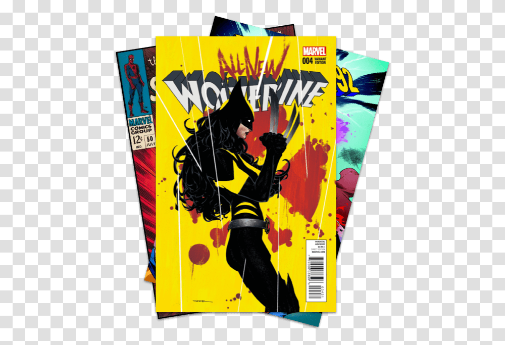 Comic Book Stack All New Wolverine Covers, Poster, Advertisement, Flyer, Paper Transparent Png
