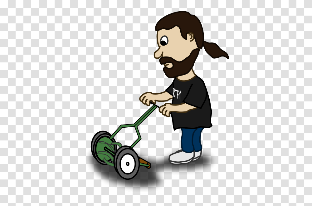 Comic Characters Guy Pushing Reel Mower Clip Arts For Web, Tool, Lawn Mower, Person, Human Transparent Png