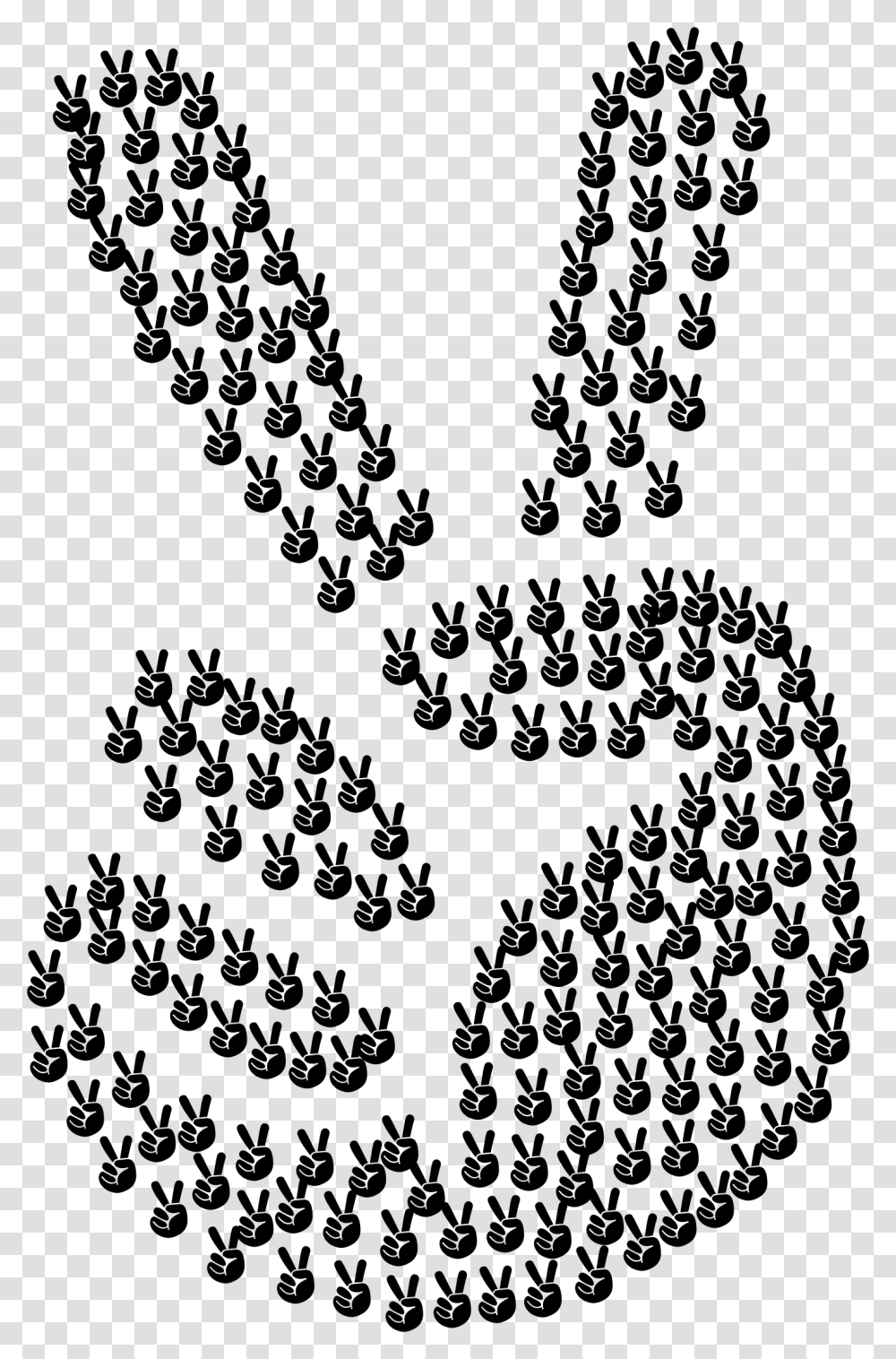 Comic Hand Peace Sign Fractal Clip Arts Hand Signal Peace Sign Images Free Clip Art, Gray Transparent Png