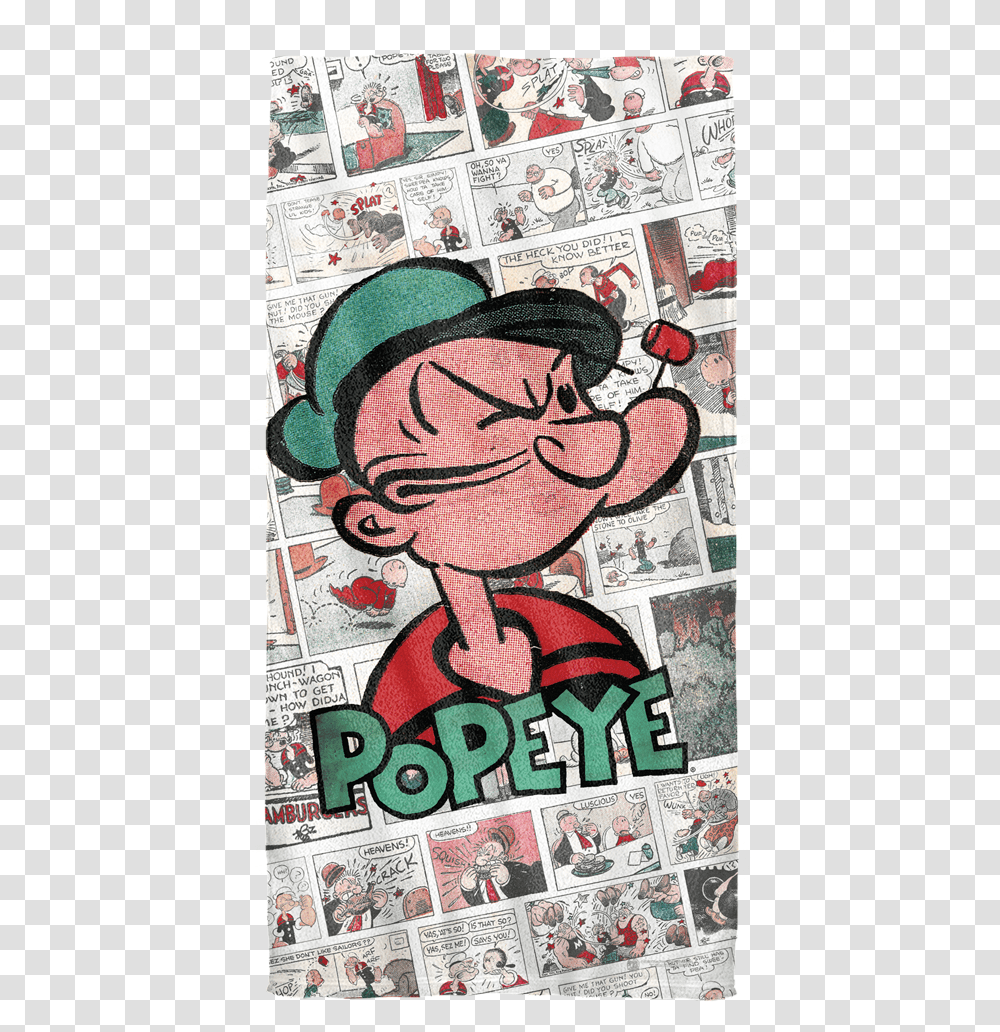 Comic Pages Popeye Towel Poster, Label, Advertisement, Collage Transparent Png