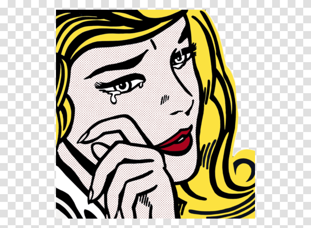 Comic Sad Dots Roy Lichtenstein Crying Girl, Person, Drawing Transparent Png