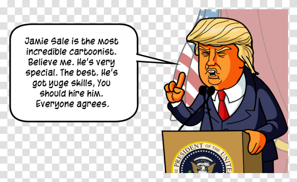 Comic Strip Donald Trump Comic Strip, Person, Human, Crowd, Audience Transparent Png