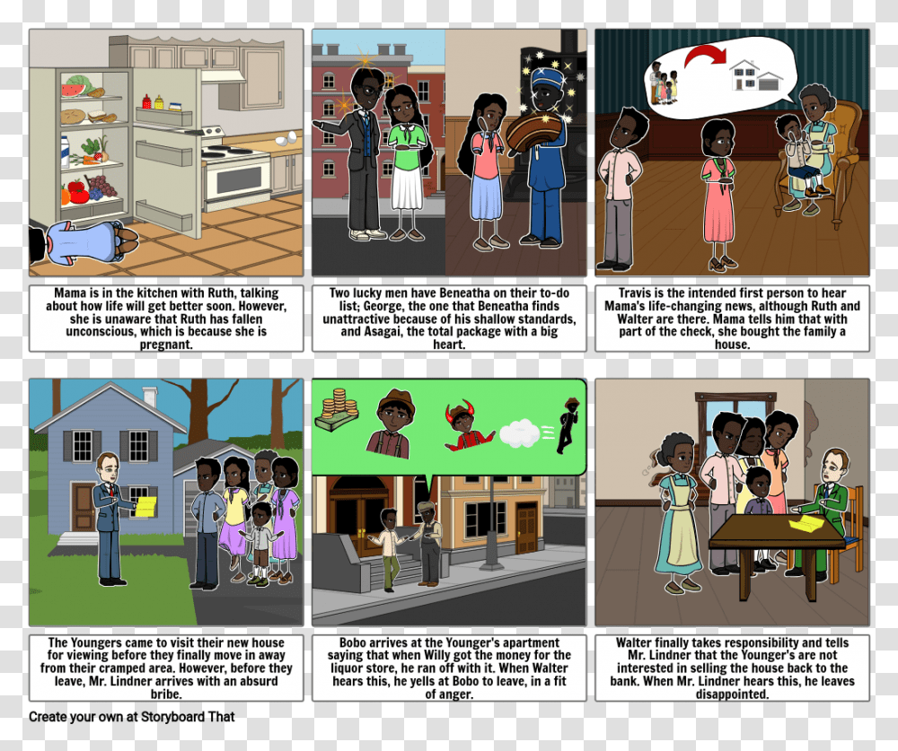 Comic Strip Raisin In The Sun Act One Scene One, Person, Human, Comics, Book Transparent Png