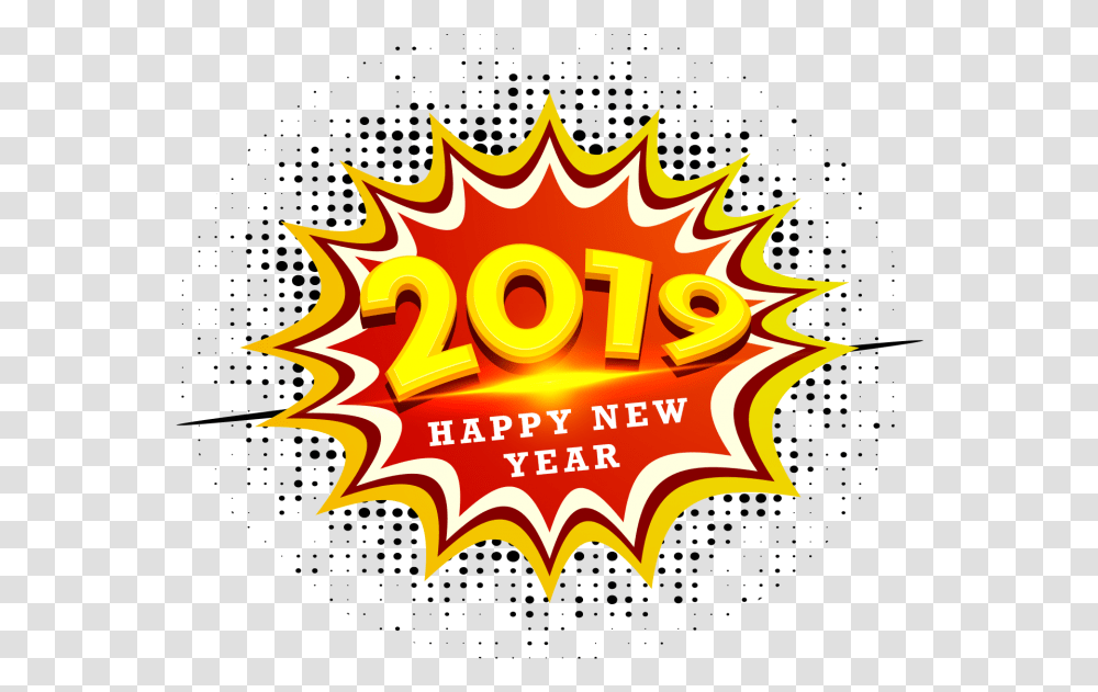 Comic Style 2019 New Year Illustration, Fire Truck, Vehicle Transparent Png