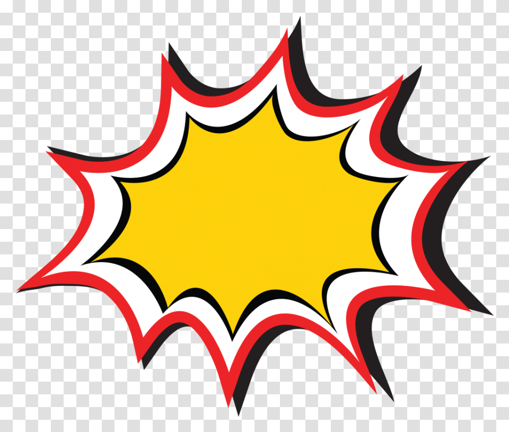 Comic Style Yellow With Red Border Icon Language, Symbol, Batman Logo, Star Symbol Transparent Png