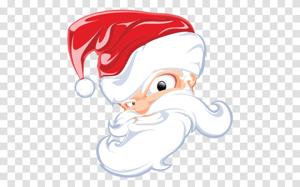 Comical Santa Claus Head Santa Clip Art Head, Helmet, Person, Animal, Food Transparent Png