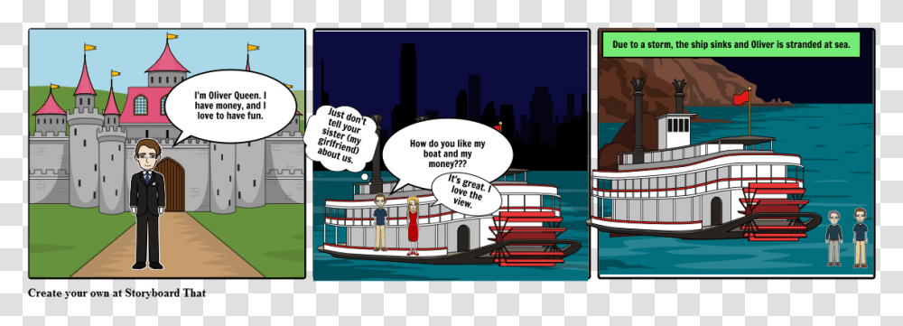 Comics, Boat, Vehicle, Transportation Transparent Png