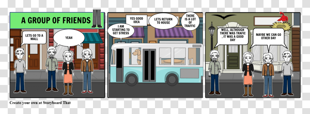 Comics, Bus, Vehicle, Transportation, Person Transparent Png