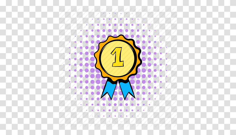 Comics First Halftone Medal Place Purple Rosette Icon, Logo, Trademark, Number Transparent Png