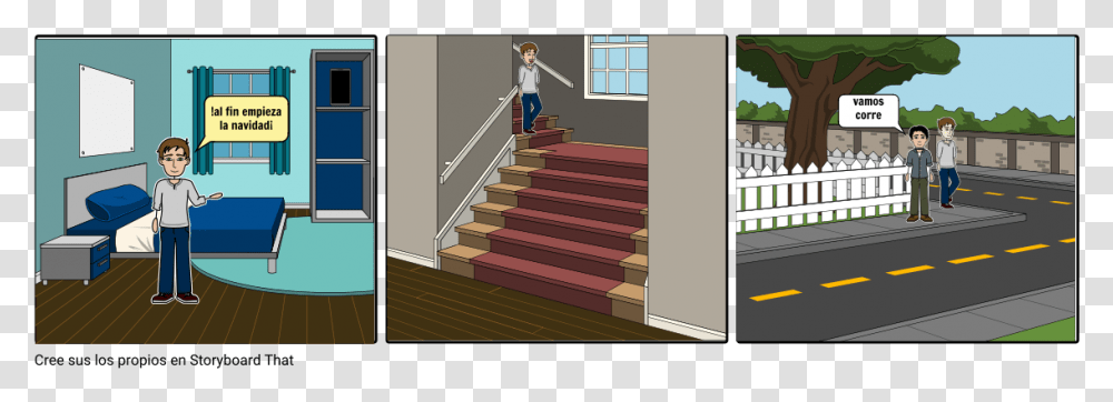 Comics Im Late For School, Person, Human, Handrail, Banister Transparent Png