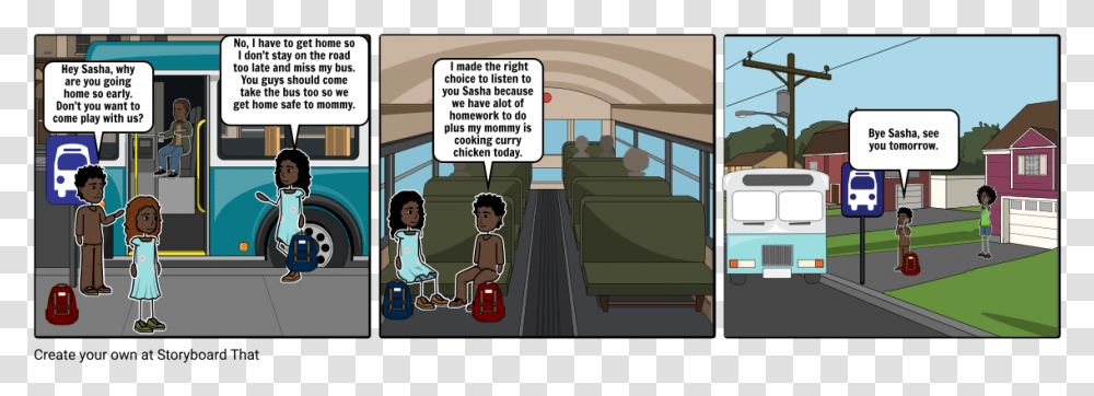 Comics, Person, Human, Bus, Vehicle Transparent Png