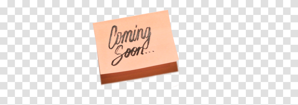 Coming Soon Post It Paper, Box, Handwriting, Calligraphy Transparent Png