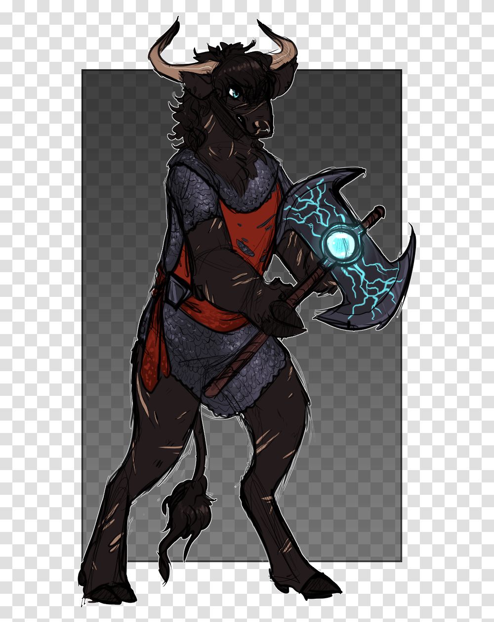 Comm Angry Minotaur Illustration, Person, Human, Knight Transparent Png