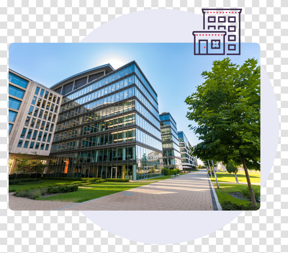 Commercial Building, Office Building, Campus, Urban, Grass Transparent Png