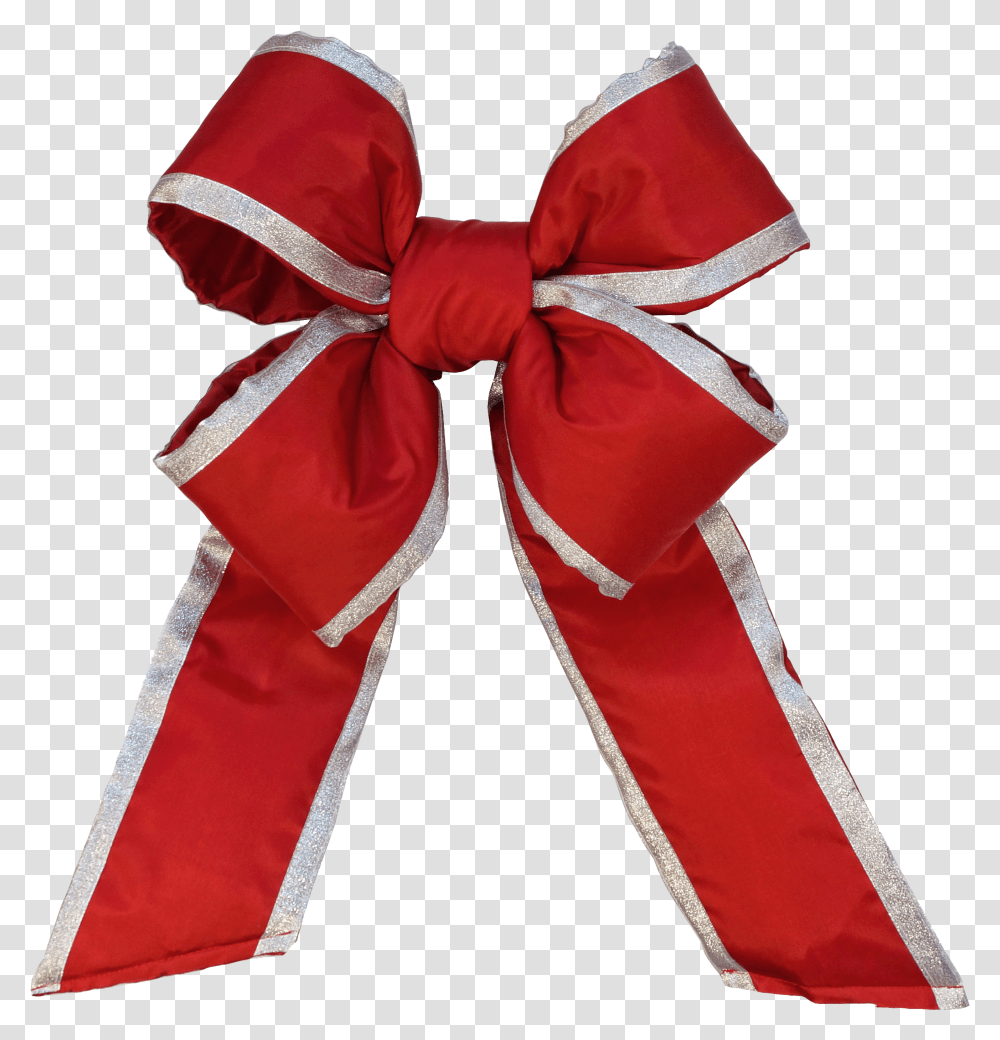 Commercial Christmas Bows Red Silver Christmas Ribbon Transparent Png