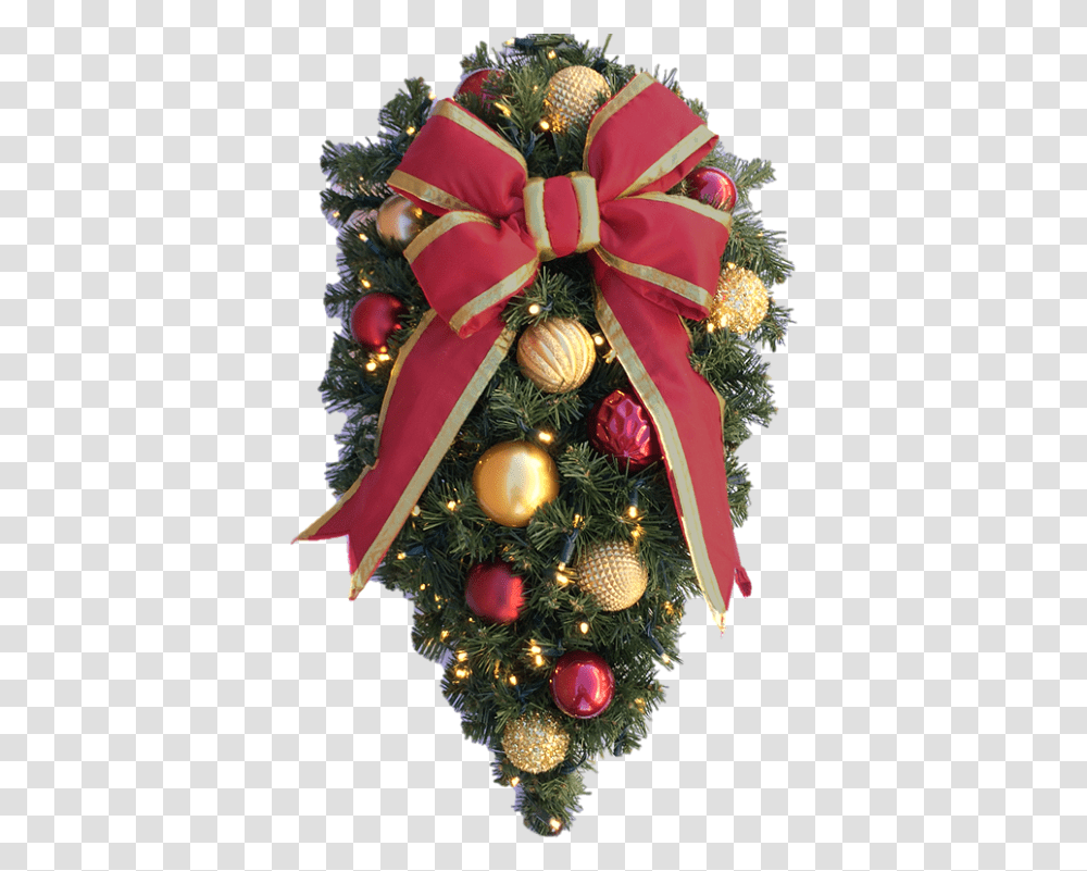 Commercial Garlands Wreaths And Sprays Tagged Decorated Christmas Ornament, Tree, Plant, Christmas Tree Transparent Png