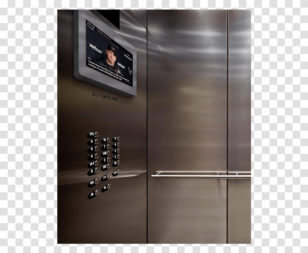 Commercial Grade Elevator Digital Display Aluminium, Monitor, Screen, Electronics, Door Transparent Png