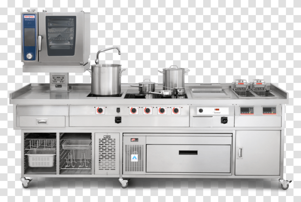 Commercial Induction Range With Induction Plancha Fryer Commercial Build In Induction Cooker, Indoors, Oven, Appliance, Room Transparent Png