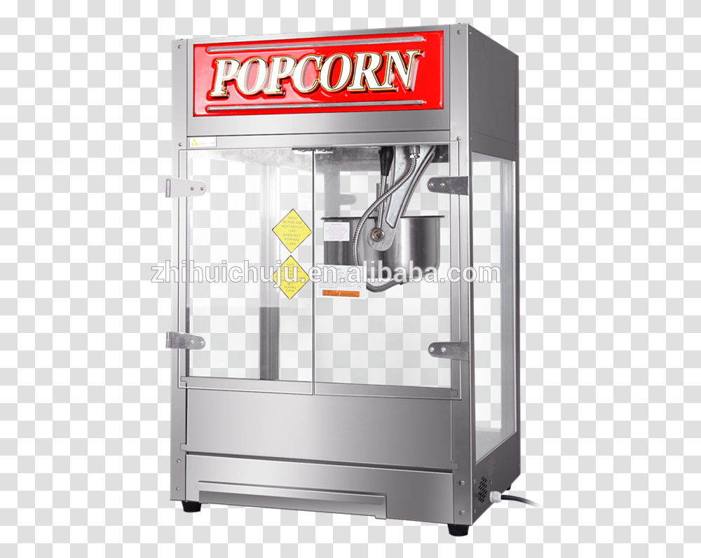 Commercial Kettle Big Size Popcorn Machine With Ice Cream, Refrigerator, Appliance, Kiosk, Vending Machine Transparent Png