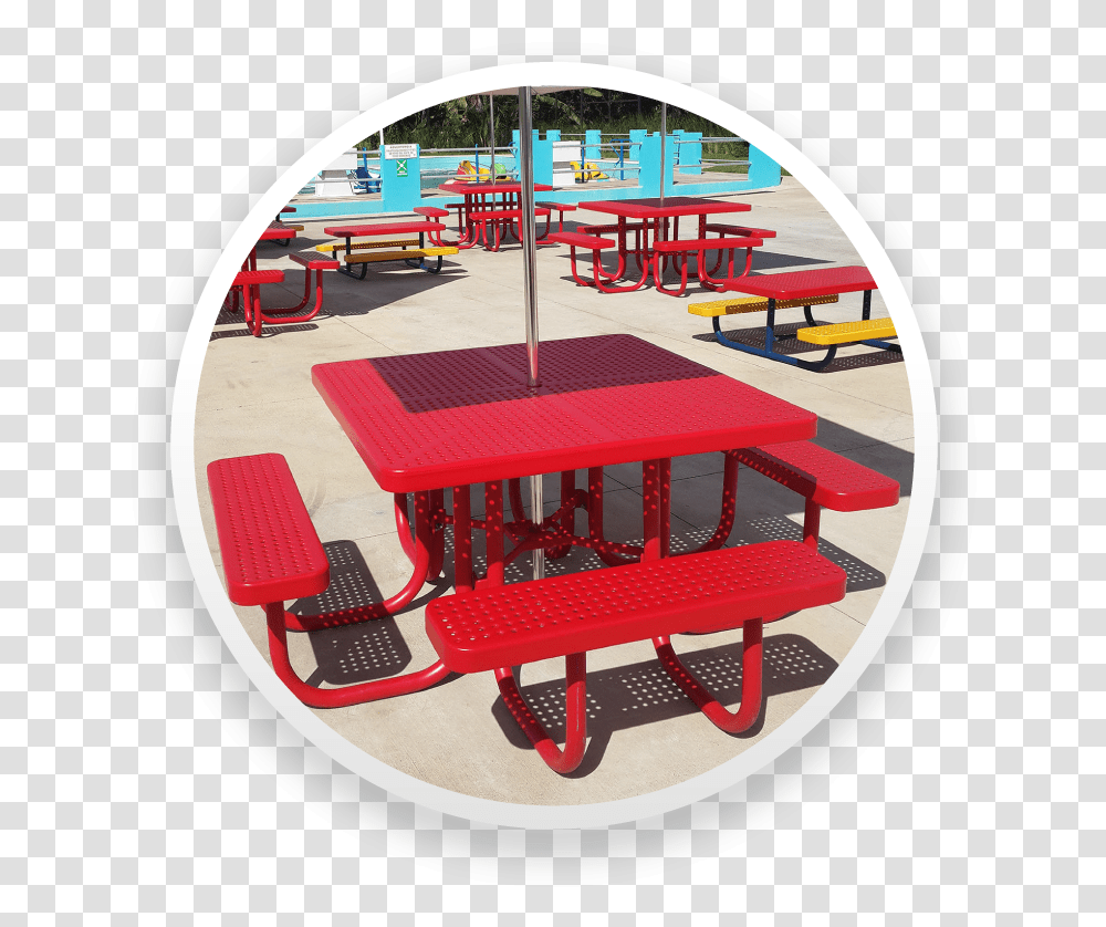 Commercial Picnic Tables Built Tough 20 Year Warranty Circle, Play Area, Rug, Text, Vehicle Transparent Png