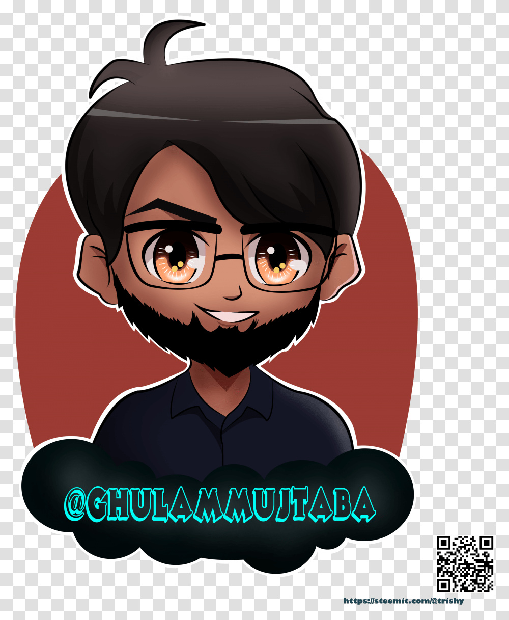 Commission Art Chibi Anime Guy Beard, Person, Human, Helmet, Clothing Transparent Png