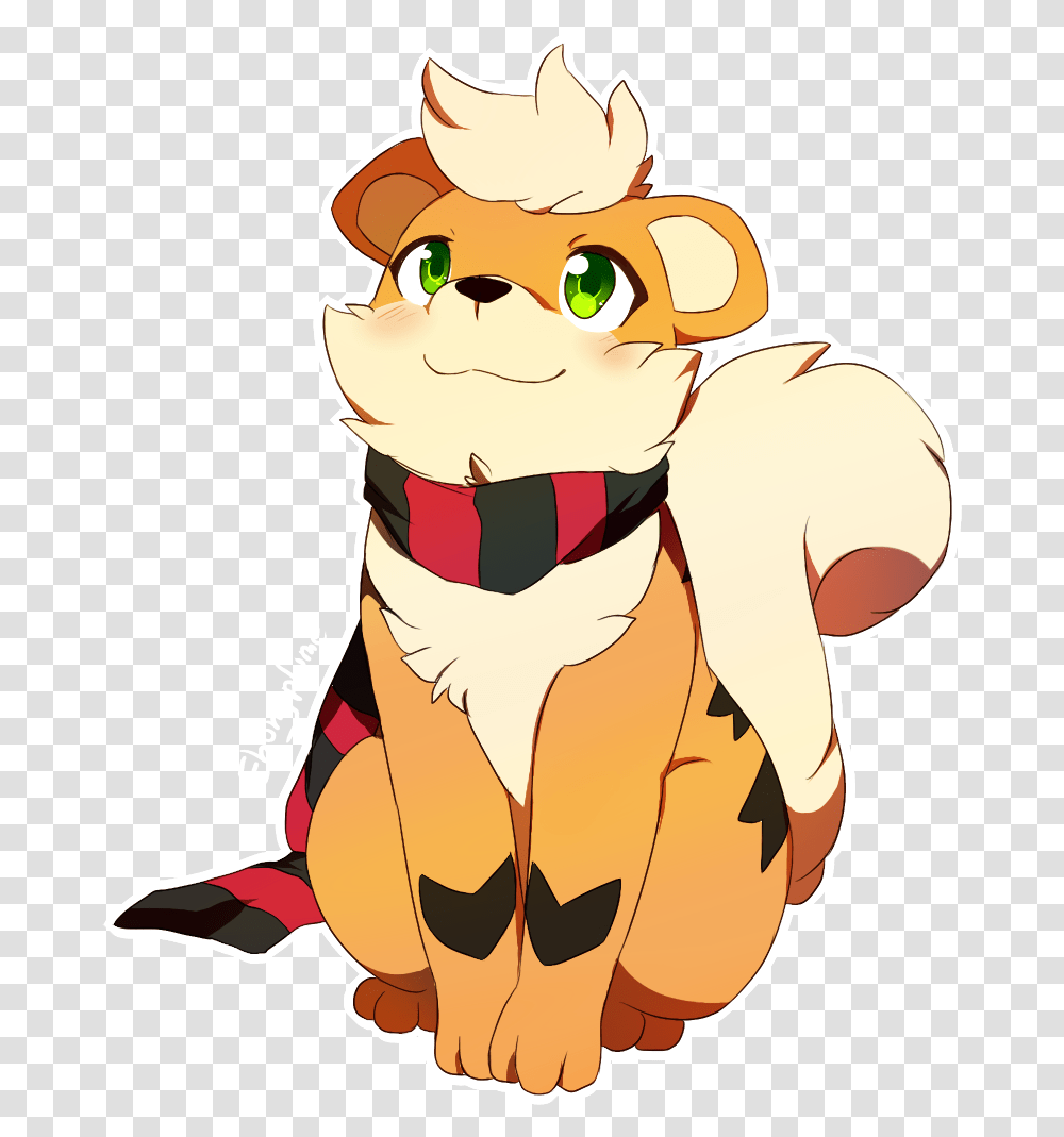 Commission Growlithe With A Scarf, Animal, Mammal, Pet Transparent Png