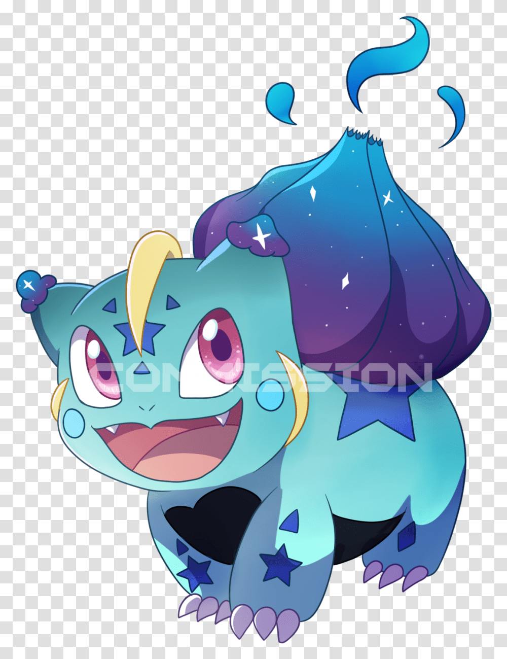 Commission Of A Bulbasaurcosmog Fusion Also Known Pokemon Cosmog Fusion, Floral Design, Pattern Transparent Png