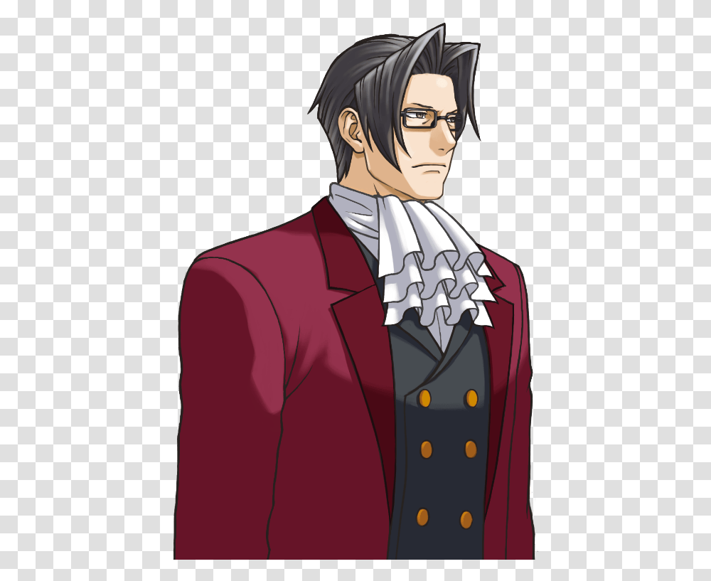 Commits Horny Jail Commitsj Twitter Miles Edgeworth Shaking Head, Clothing, Apparel, Person, Human Transparent Png
