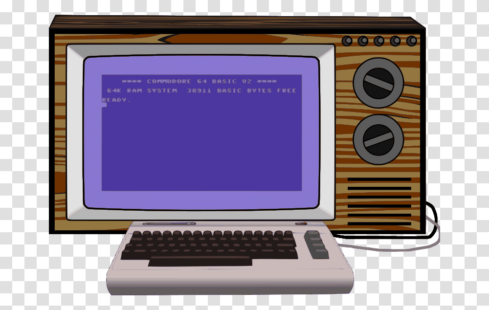 Commodore 64 Set Up Commodore 64 Monitor, Computer Keyboard, Computer Hardware, Electronics, Screen Transparent Png