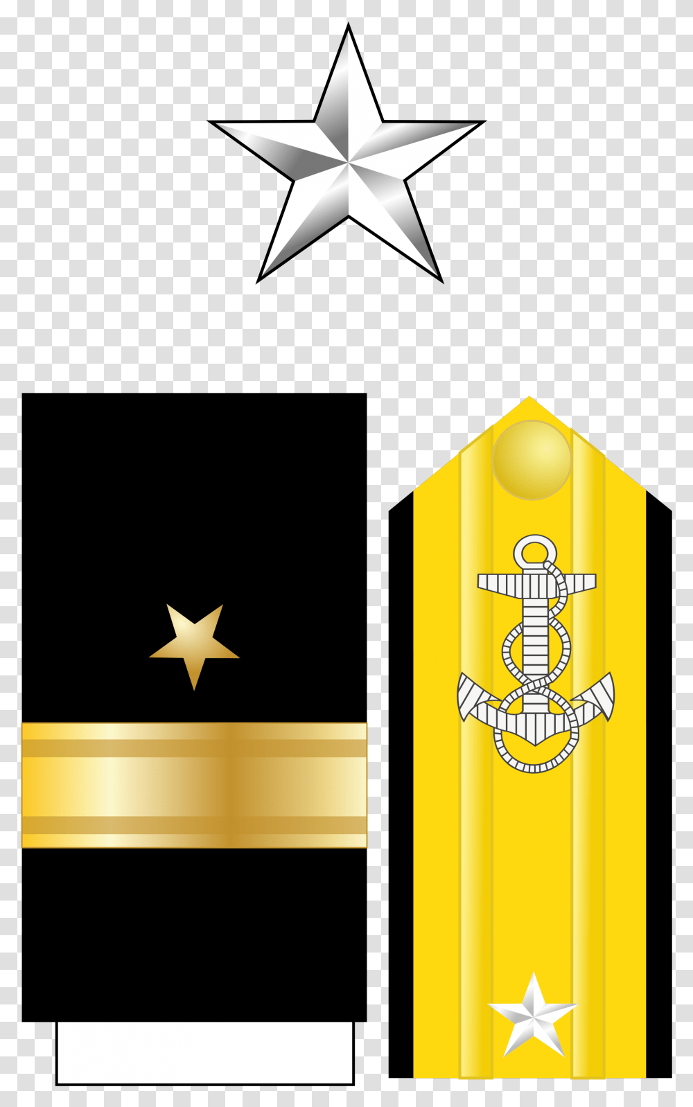 Commodore Rank Us Navy, Star Symbol, Cross, Hook Transparent Png