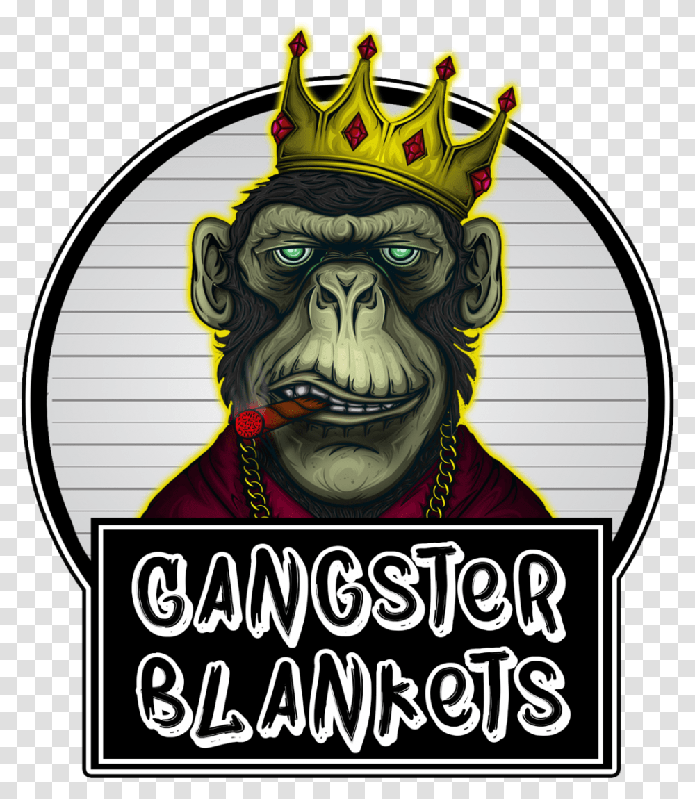 Common Chimpanzee Cartoons Monkey Gangster, Poster, Advertisement, Ape, Wildlife Transparent Png