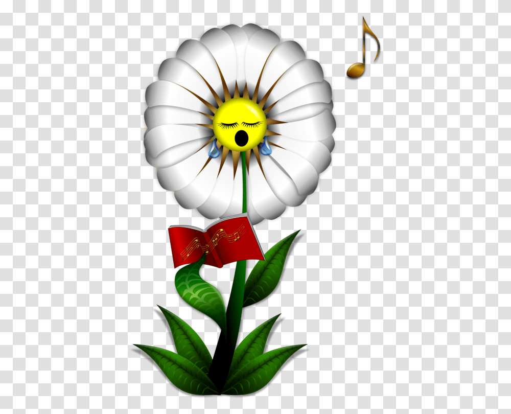 Common Daisy Cartoon Download Singing, Plant, Flower, Blossom, Lamp Transparent Png