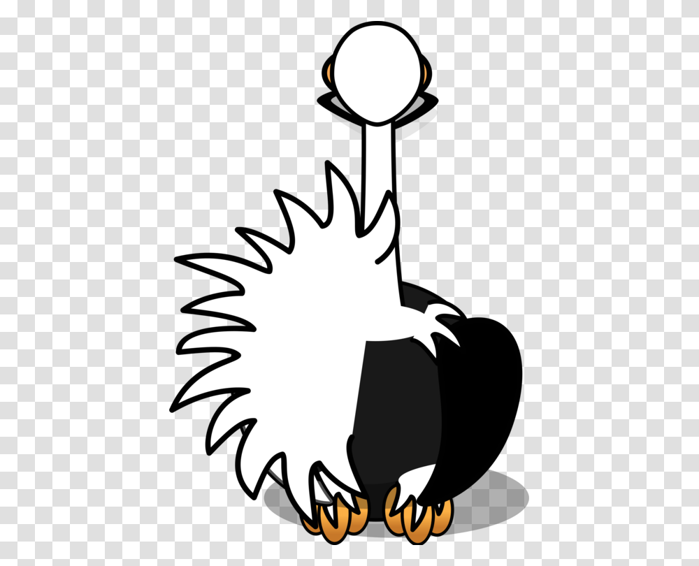 Common Ostrich Bird Cartoon Silhouette Ducks Geese And Swans Free, Stencil, Leaf, Plant, Mammal Transparent Png